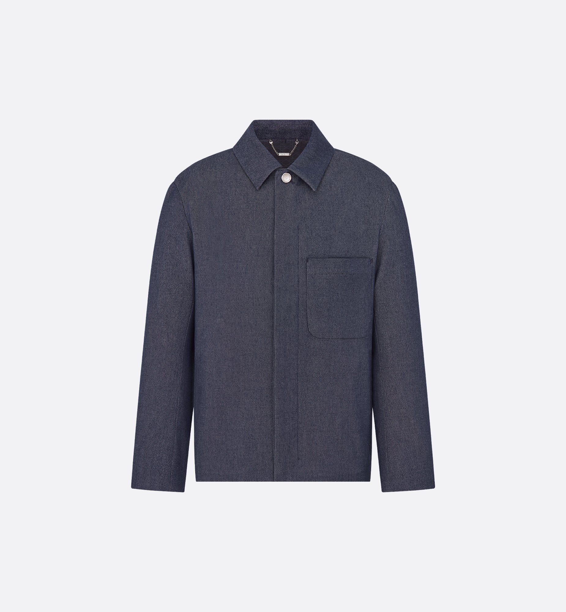 Icons Jacket Blue Denim-Effect Cotton And Cashmere Blend