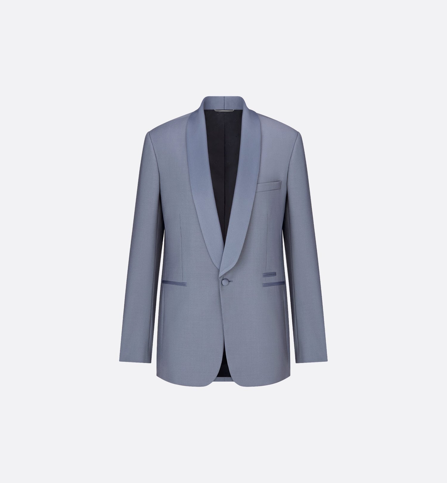 Evening Jacket Blue Virgin Wool And Mohair Barathea