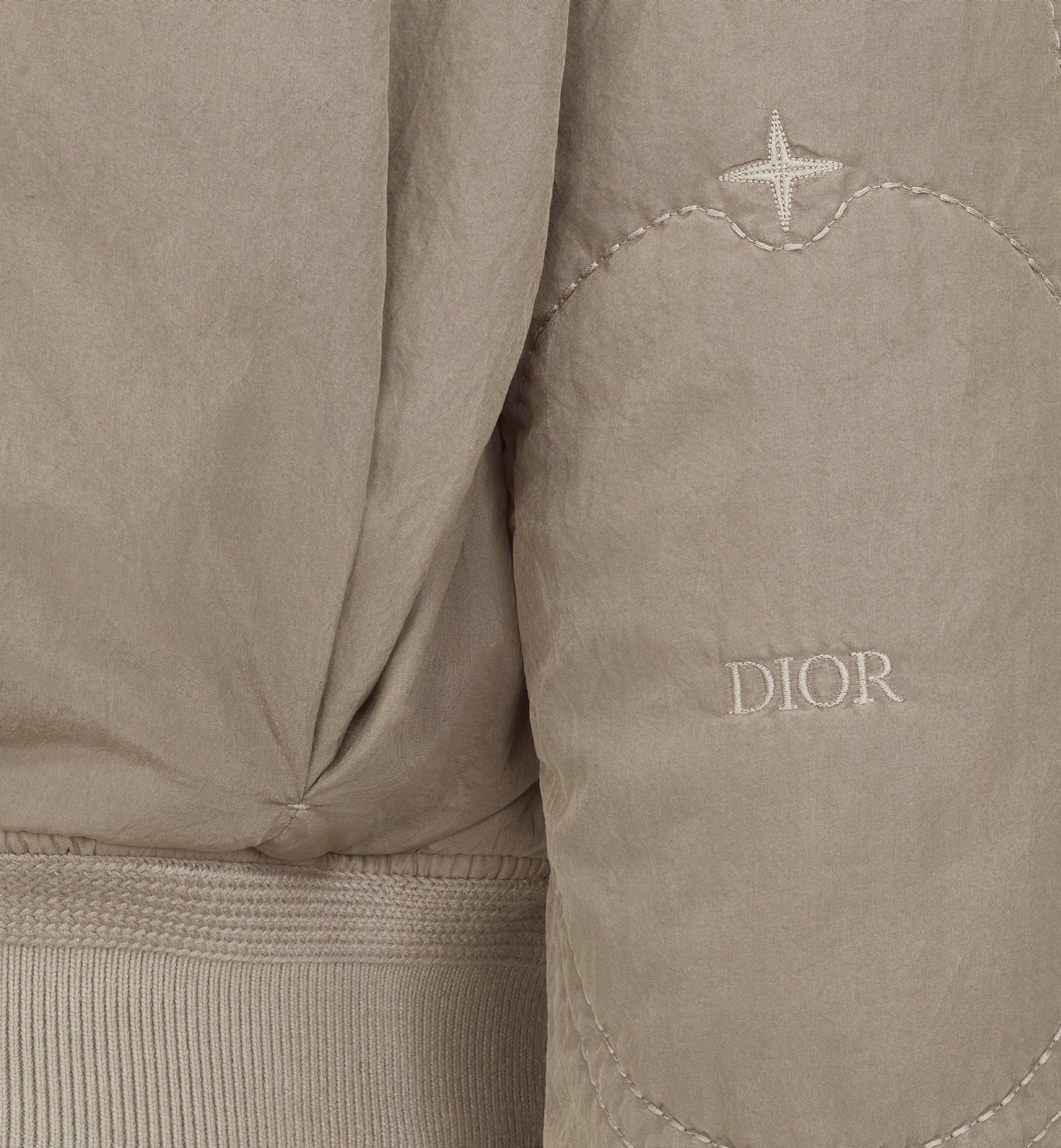 Dior And Stone Island Bomber Jacket Brown Habotai Silk Blend