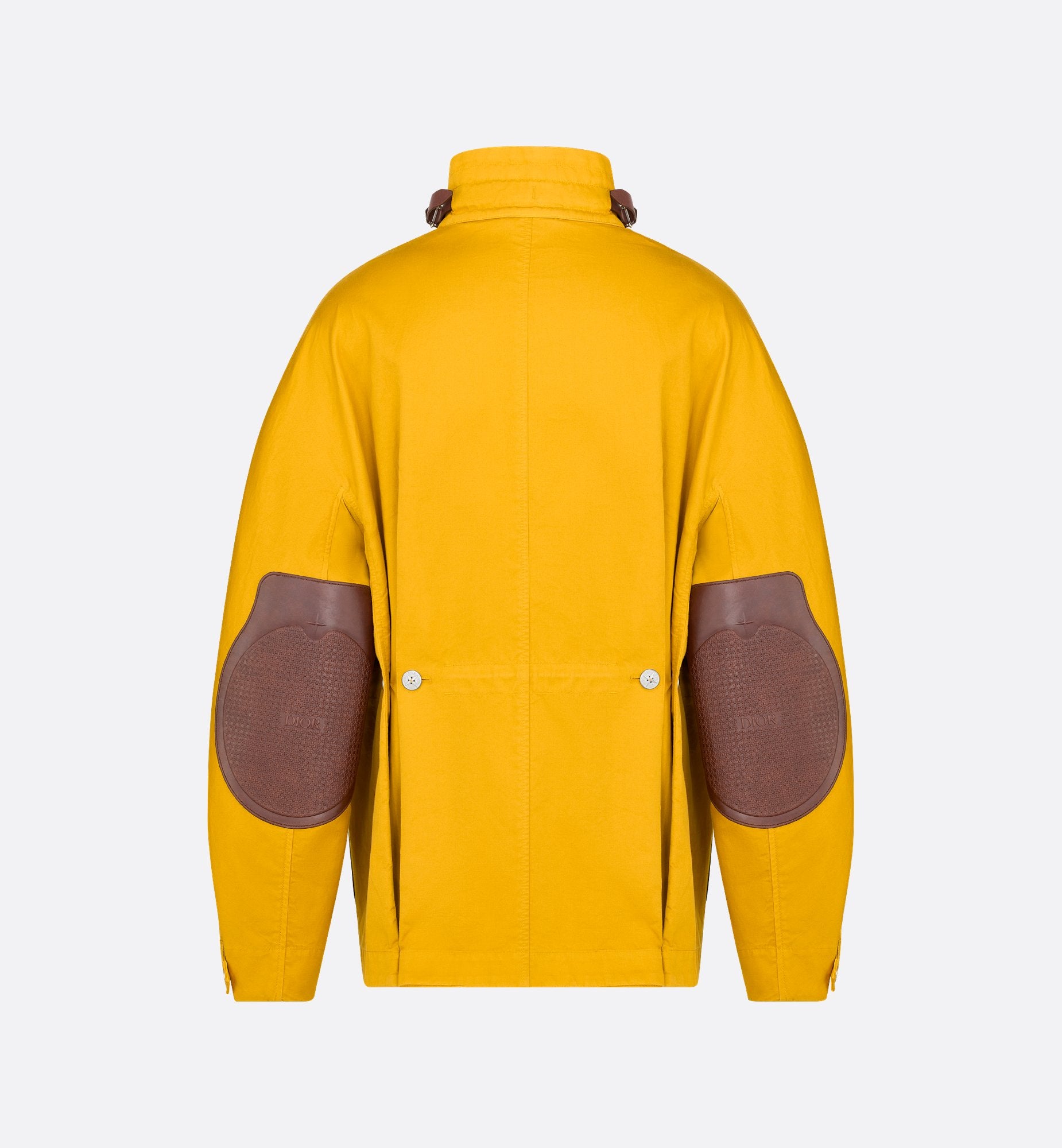 Dior And Stone Island Jacket Yellow Cotton-Blend Satin