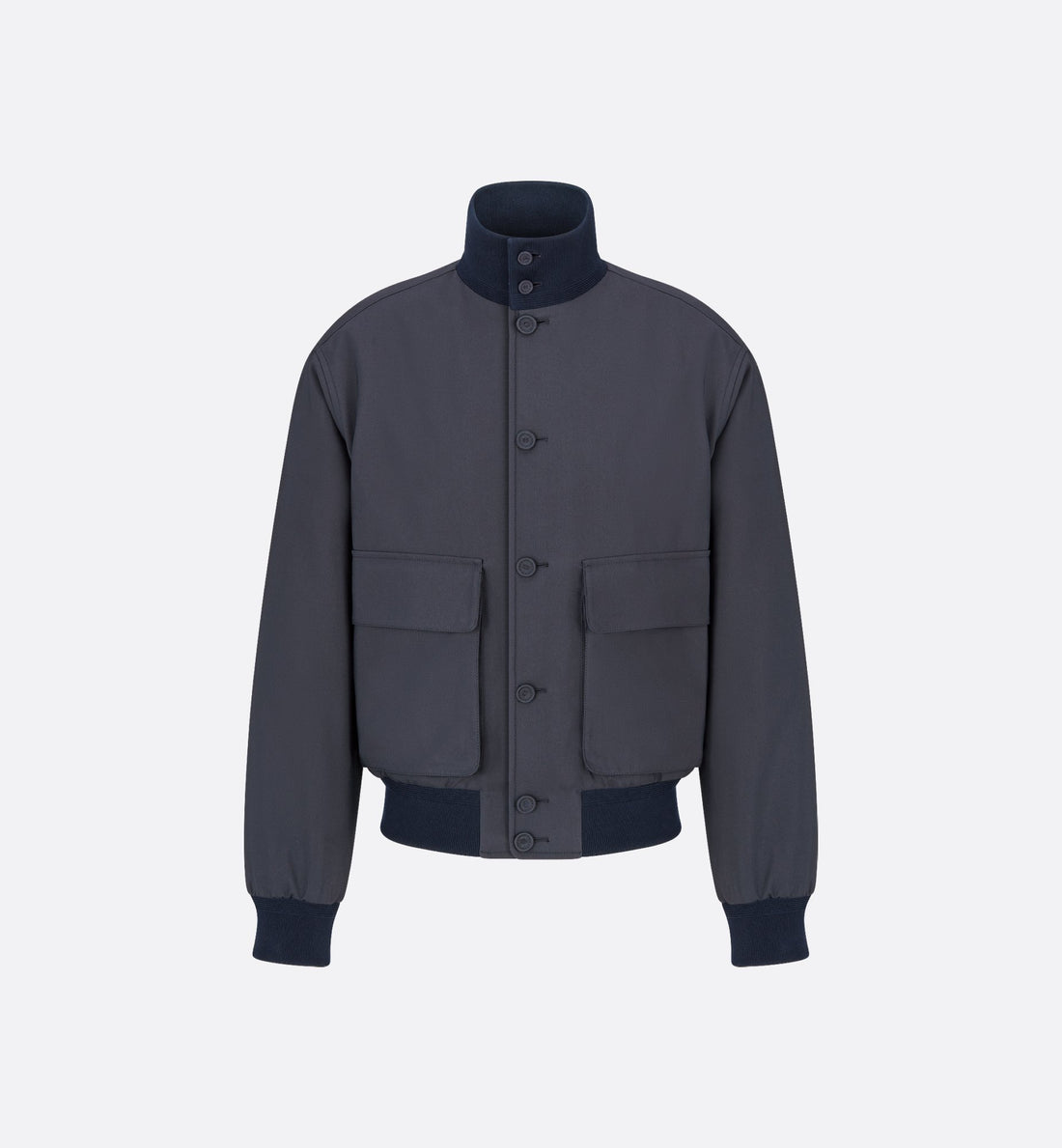 Icons Harrington Jacket Blue Cotton And Silk Voile