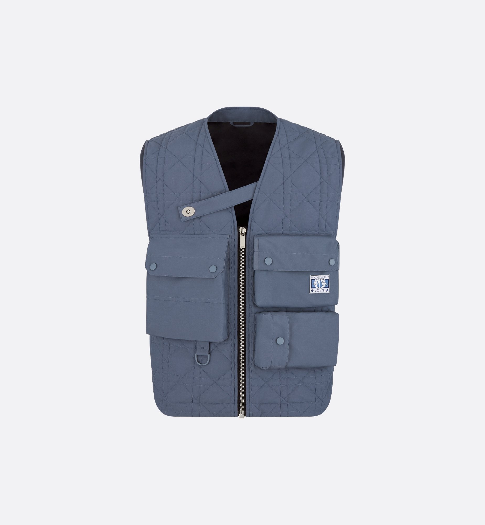 Cannage Vest Blue Technical Cotton Ottoman