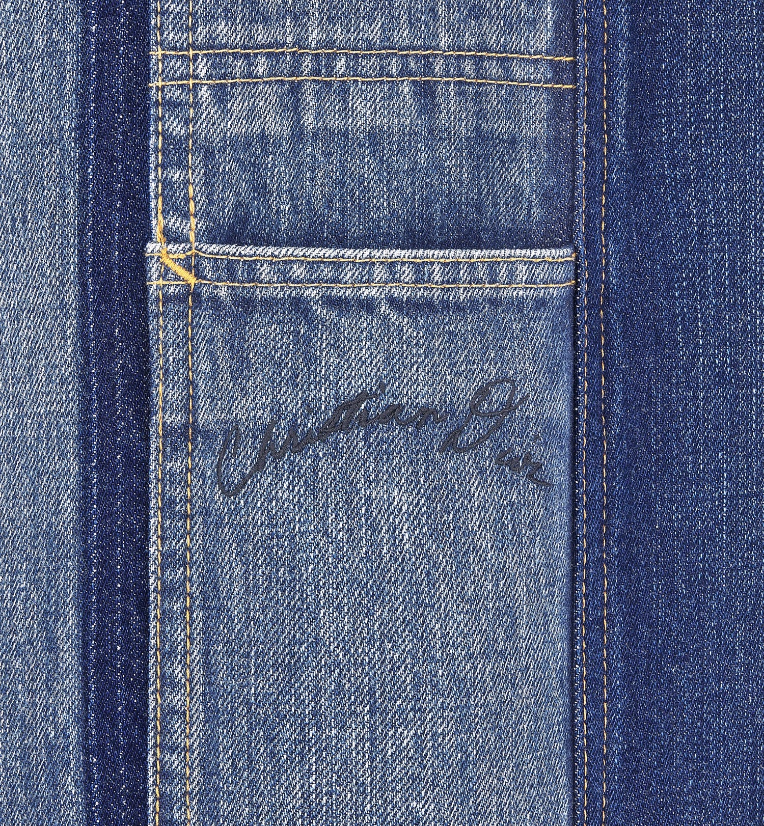 Handwritten Christian Dior Carpenter Jeans Blue Cotton Twill