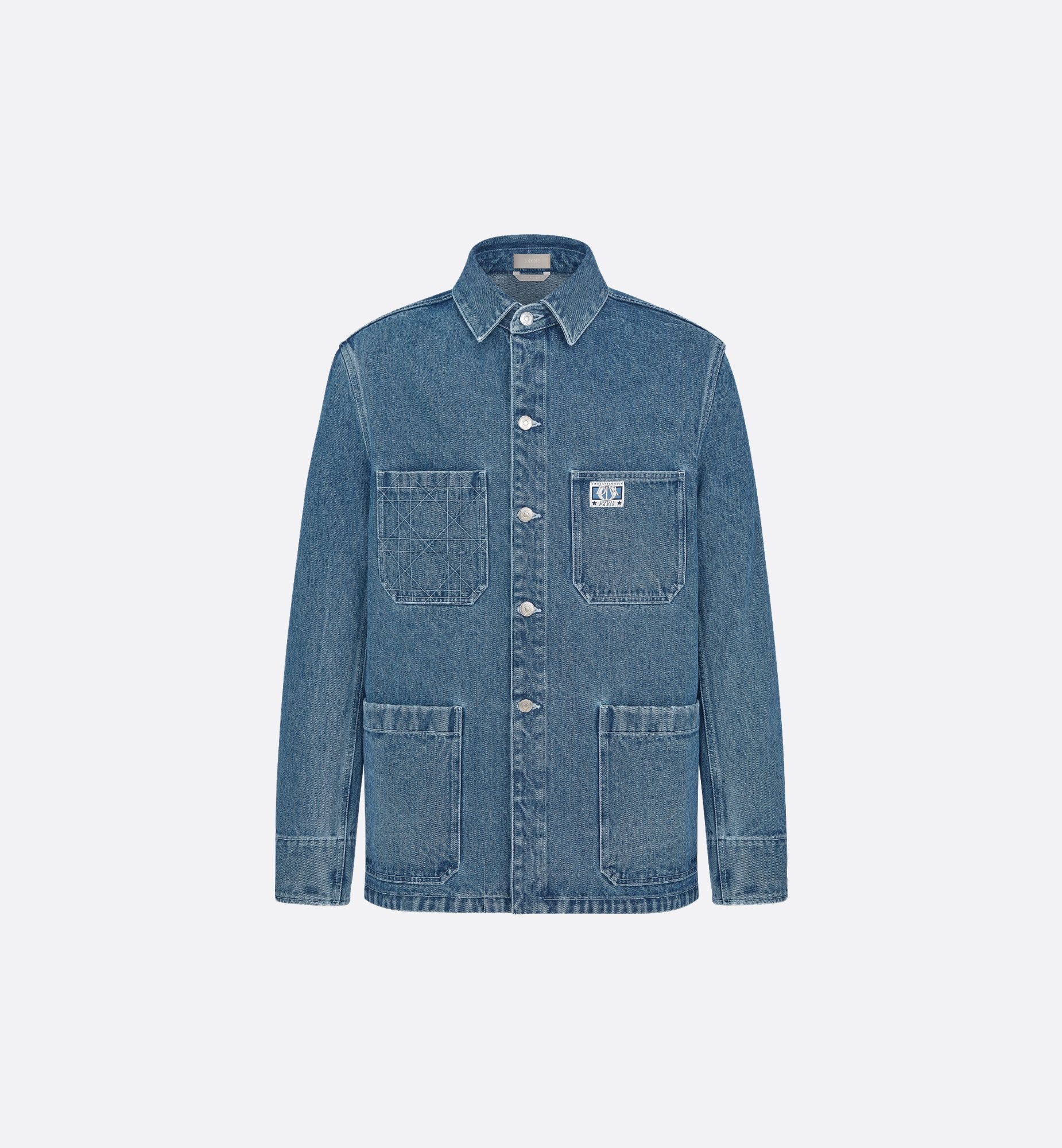 Charm Overshirt Blue Cotton Twill