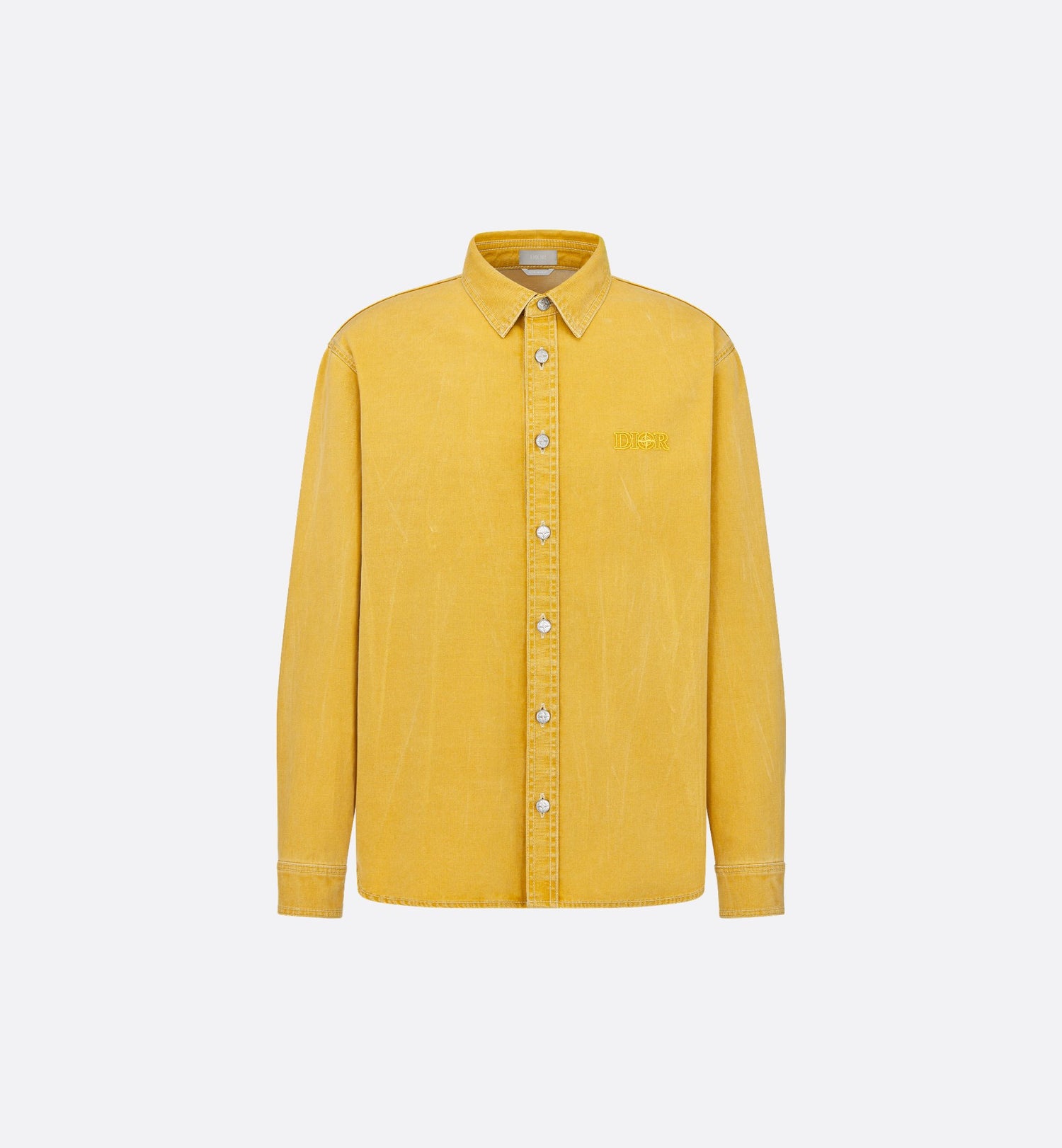 Dior And Stone Island Overshirt Yellow Cotton