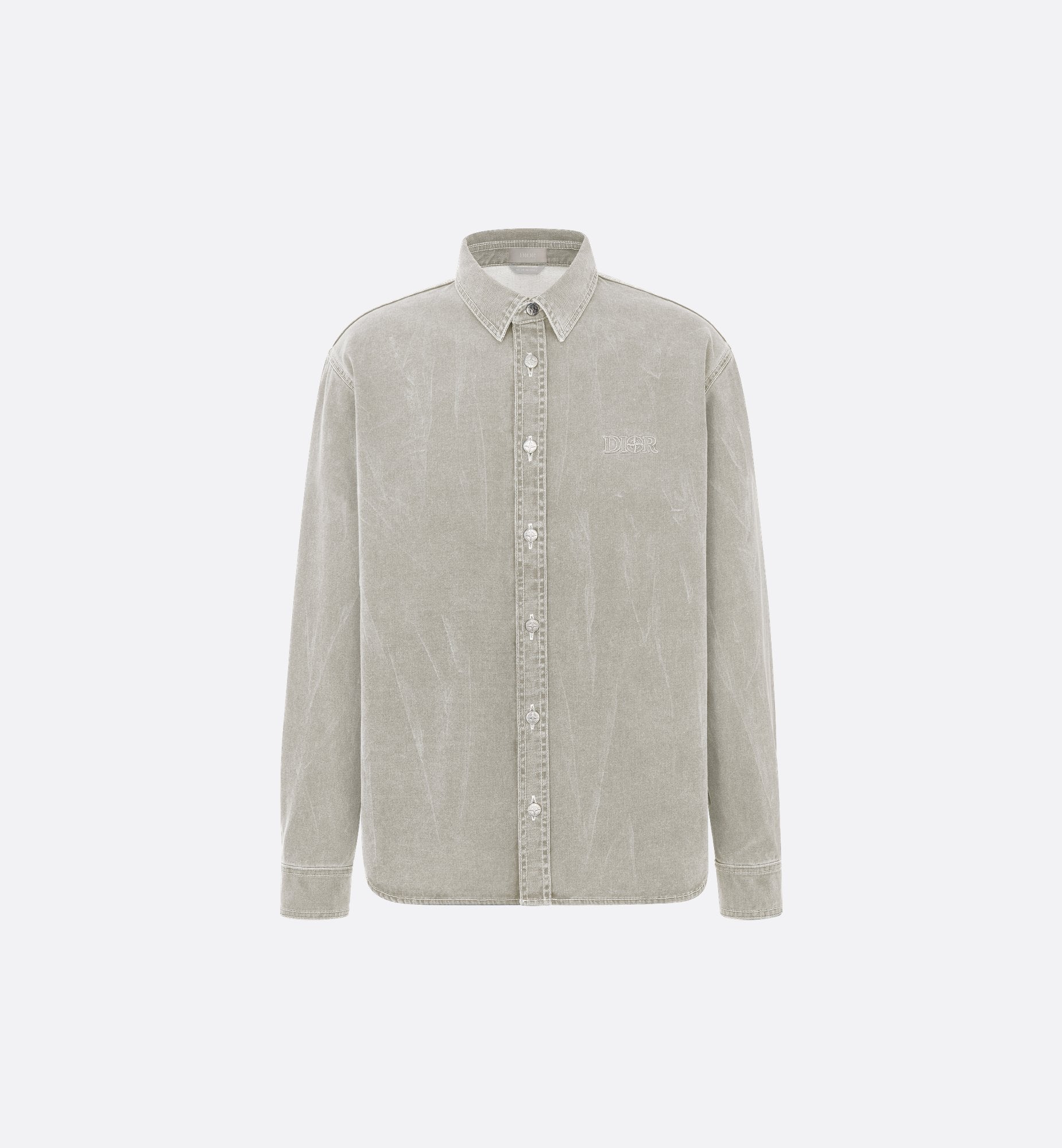 Dior And Stone Island Overshirt Gray Cotton