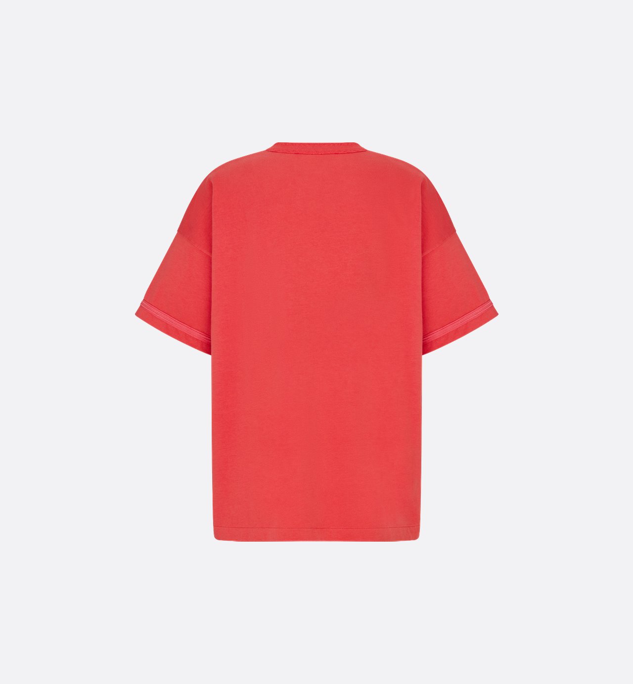 Dior And Stone Island T-Shirt Oversized Fit Red Cotton Jersey