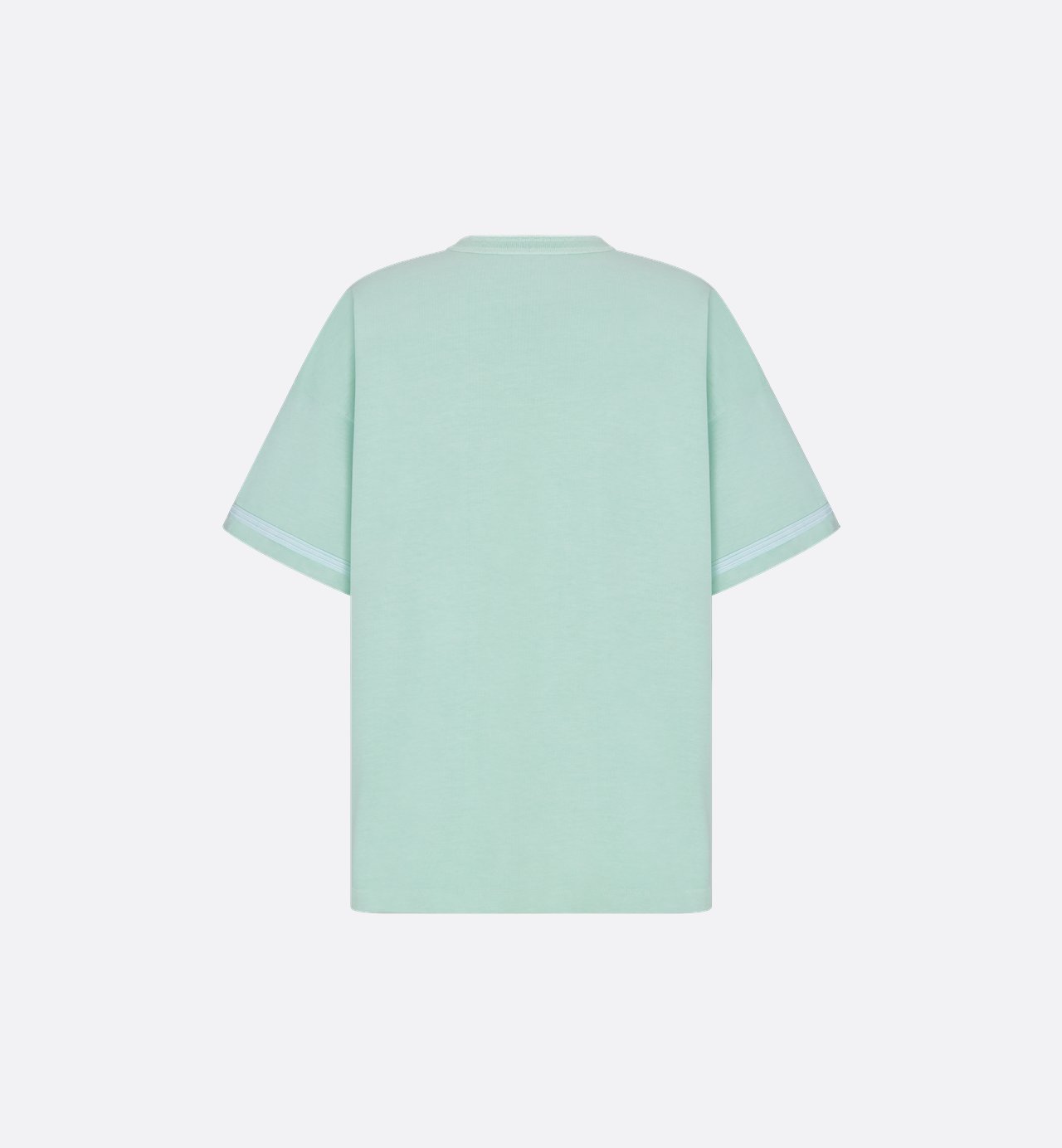 Dior And Stone Island T-Shirt Oversized Fit Light Green Cotton Jersey