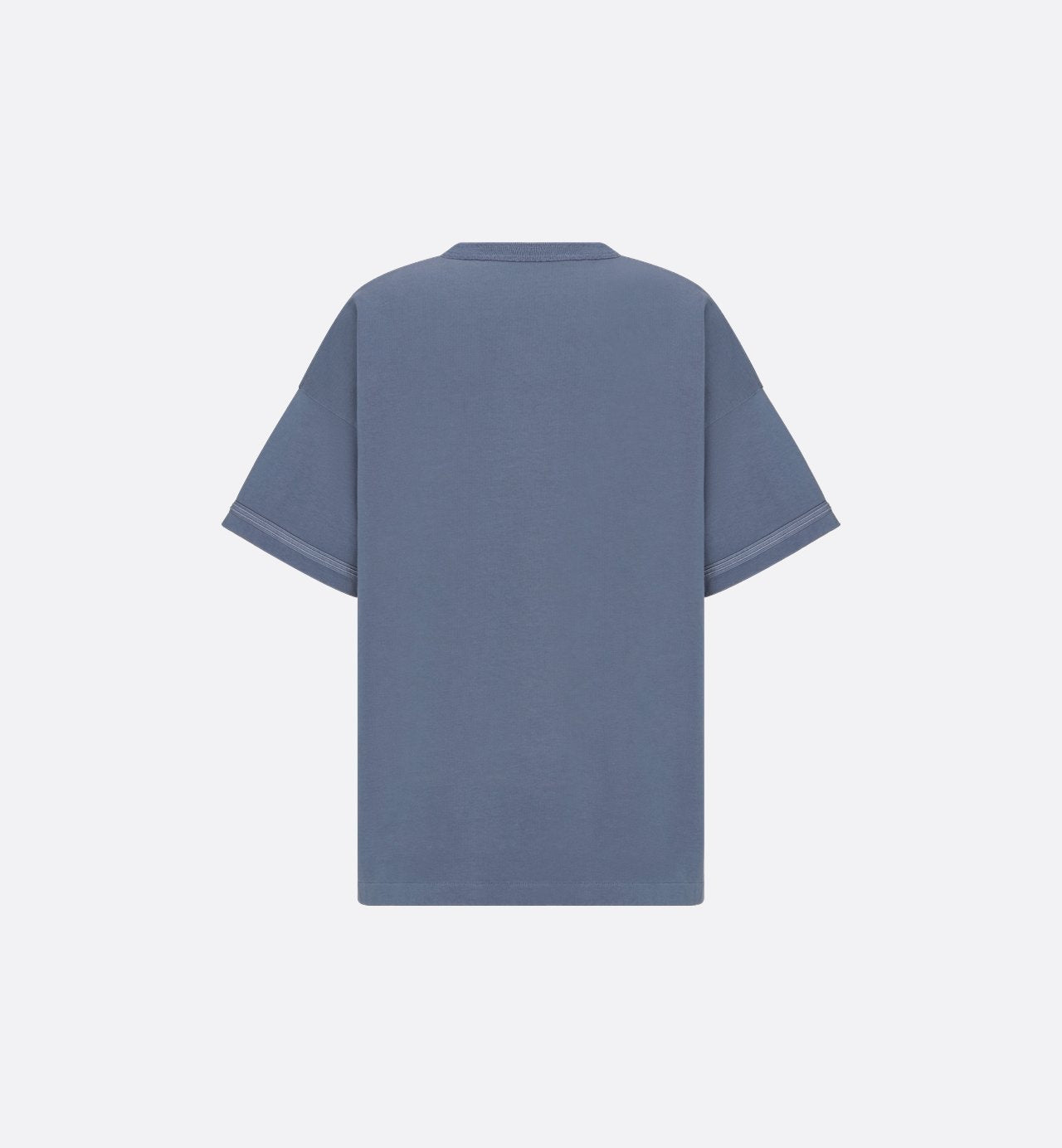 Dior And Stone Island T-Shirt Oversized Fit Blue Cotton Jersey