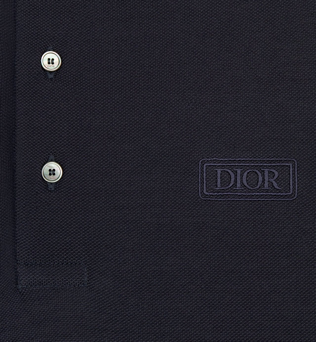 Icons Polo Shirt Navy Blue Cotton And Silk Pique