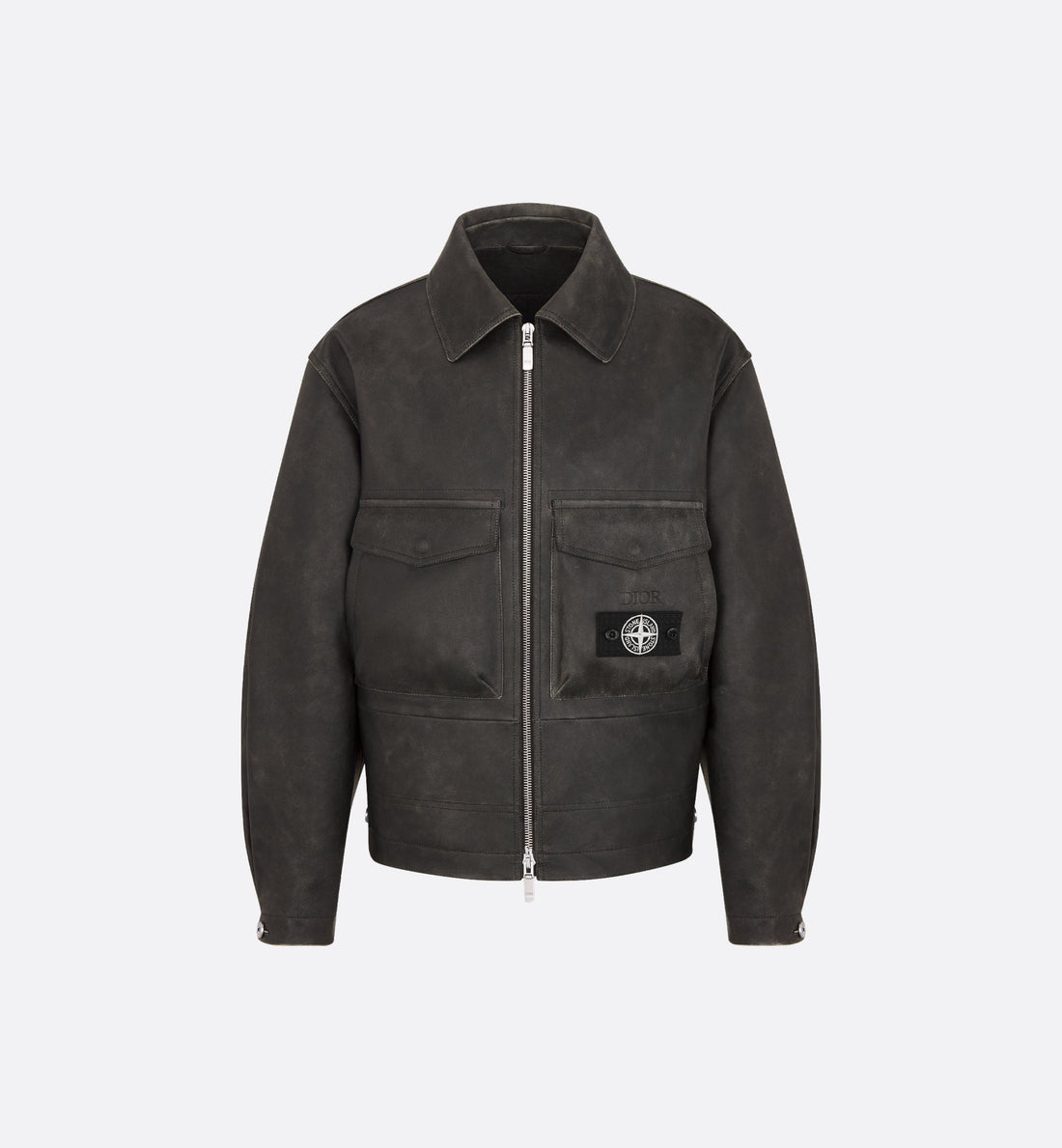 Dior And Stone Island Jacket Black Napa Lambskin