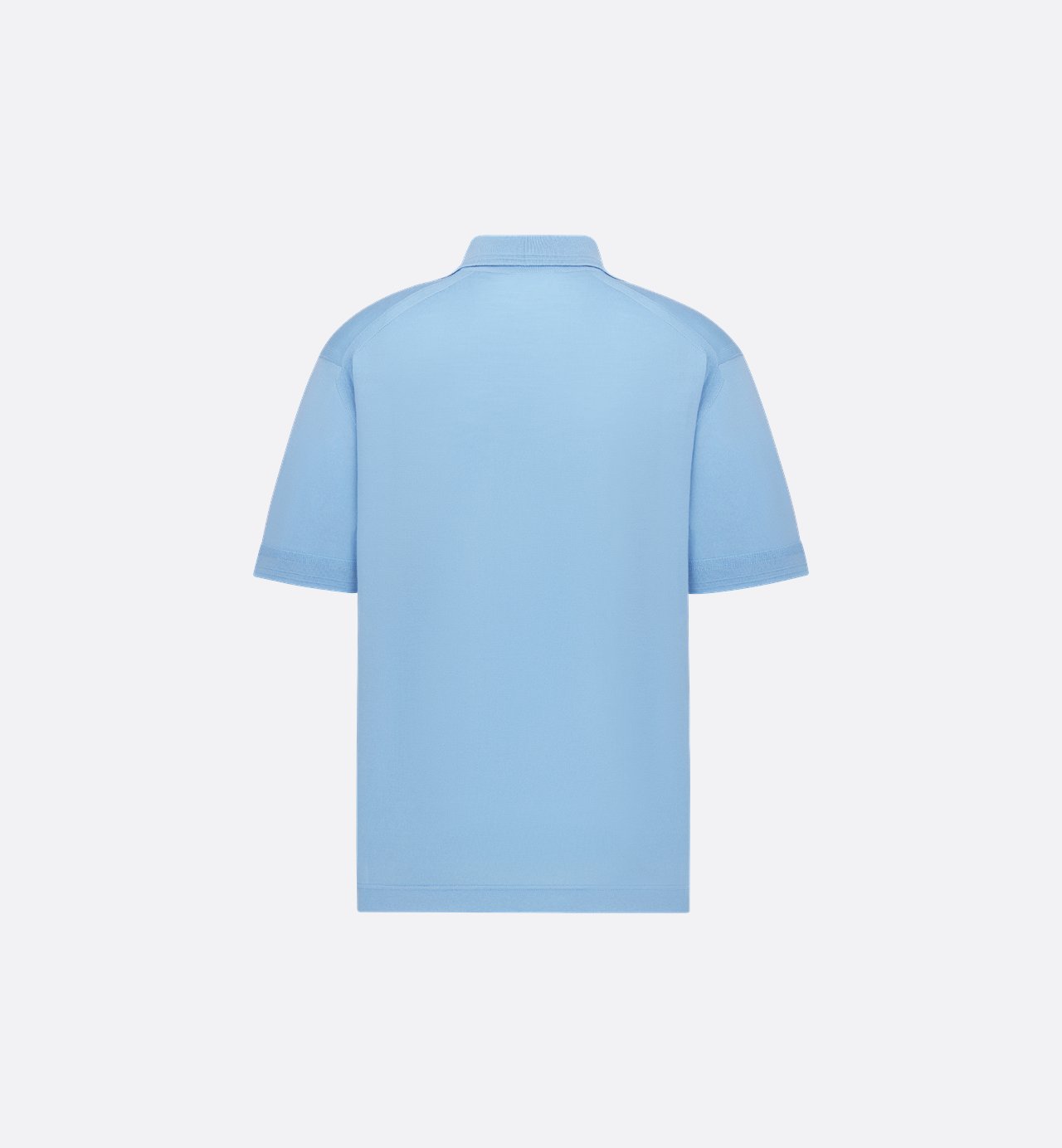 Cd Couture Polo Shirt Blue Virgin Wool Jersey