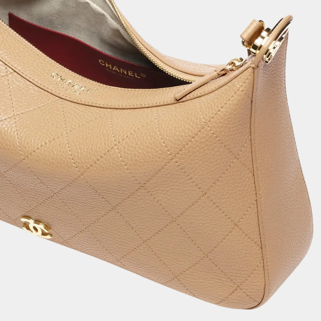 Large hobo Bag Calf & gold-plated metal