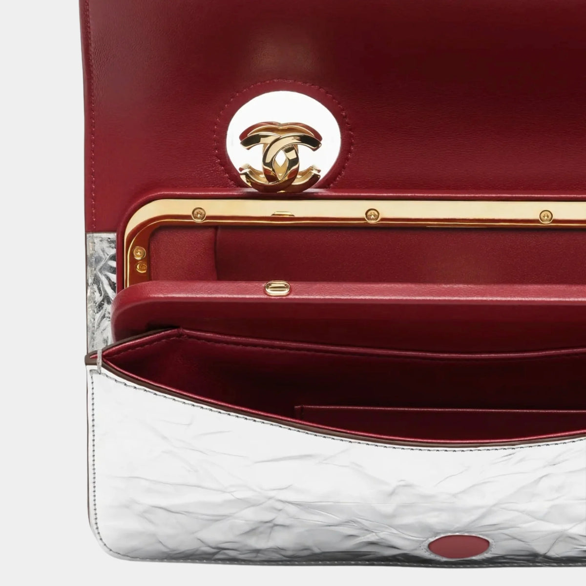 Clutch Leather &amp; Gold-Tone Metal