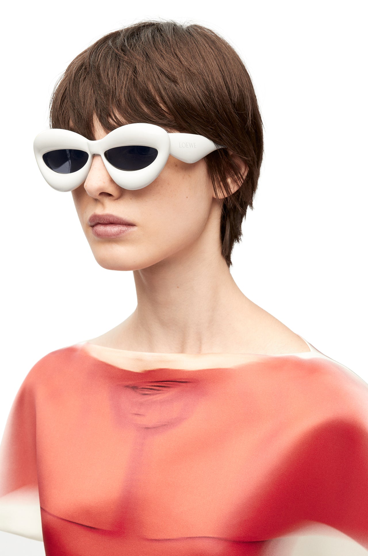 Inflated cateye sunglasses in nylon