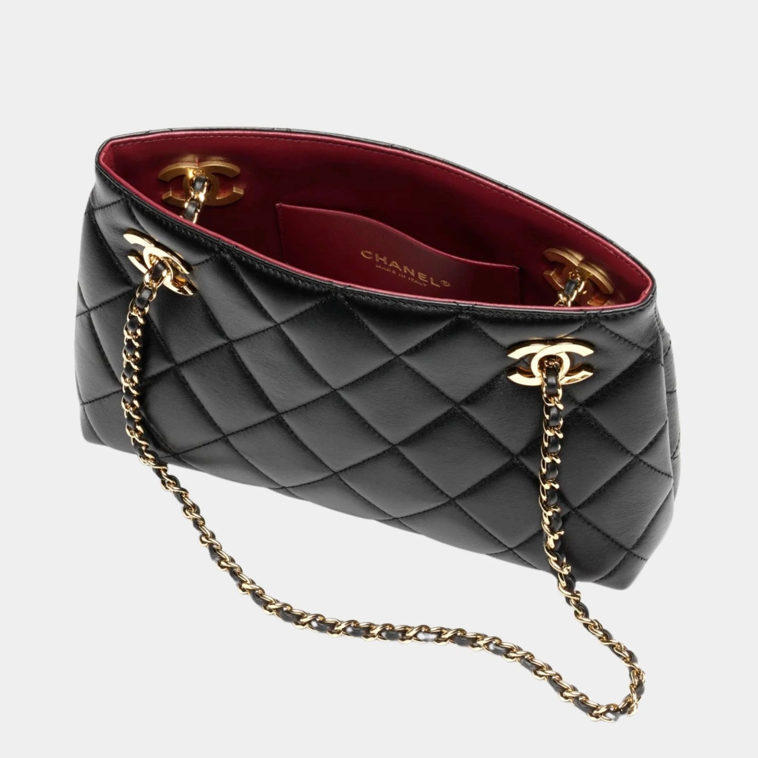 Chanel Small Tote Bag Lamb &amp; Gold-plated Metal