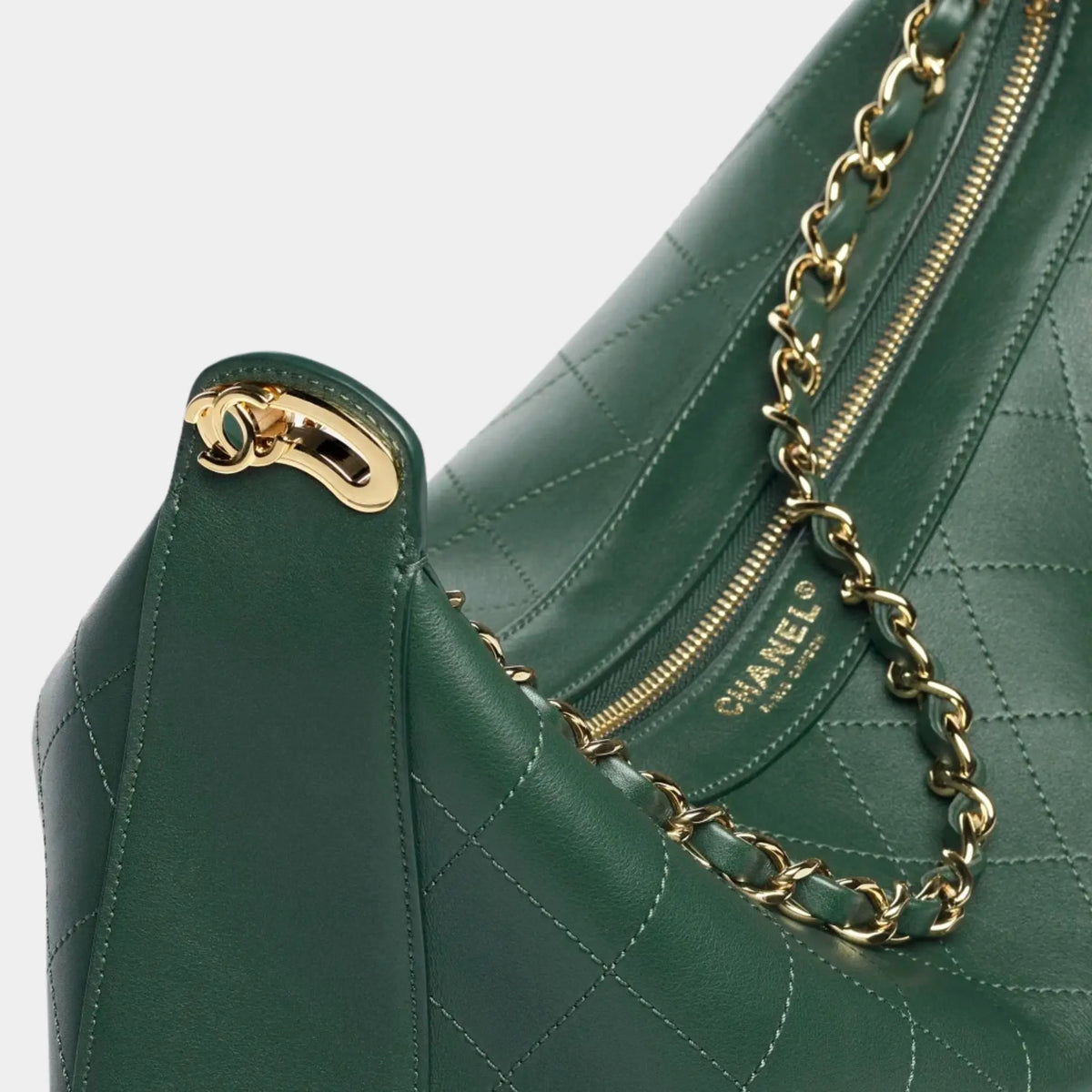 Large hobo Bag Calf &amp; gold-plated metal