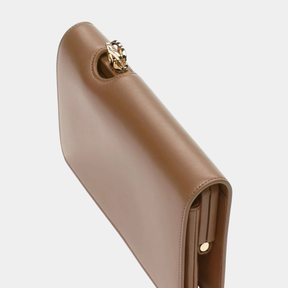 Clutch Leather &amp; Gold-Tone Metal