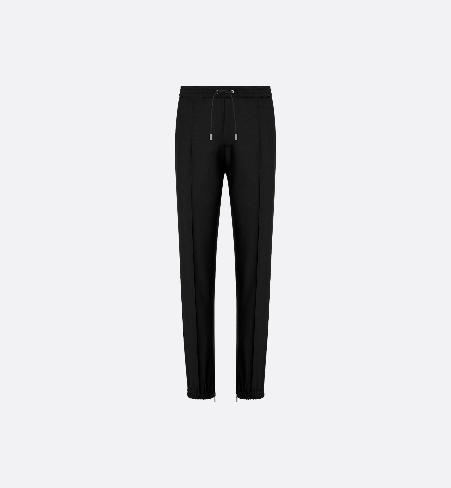 Tailored Track Pants Black Virgin Wool Twill