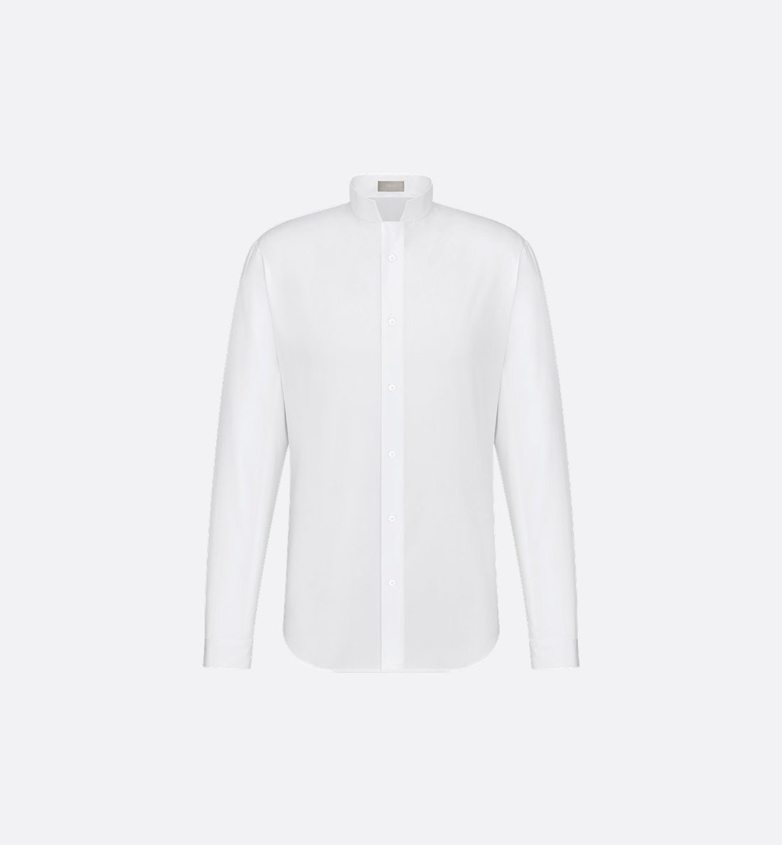 Officer Collar Shirt White Cotton Poplin