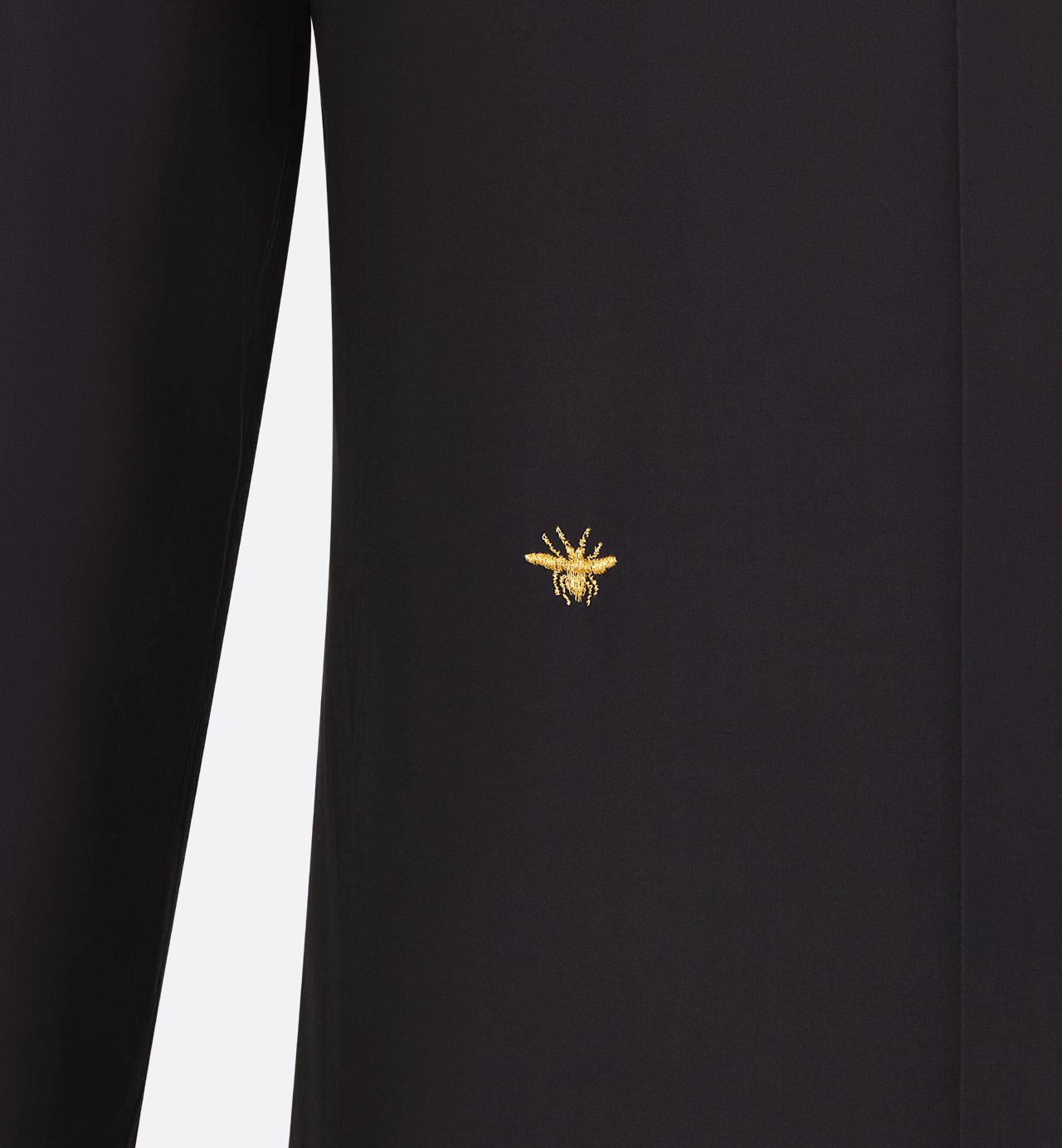 Shirt With Gold-Tone Bee Embroidery Black Cotton Poplin