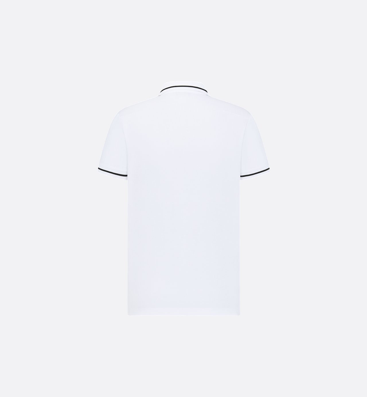 Polo Shirt With Bee Embroidery White Cotton Piqué