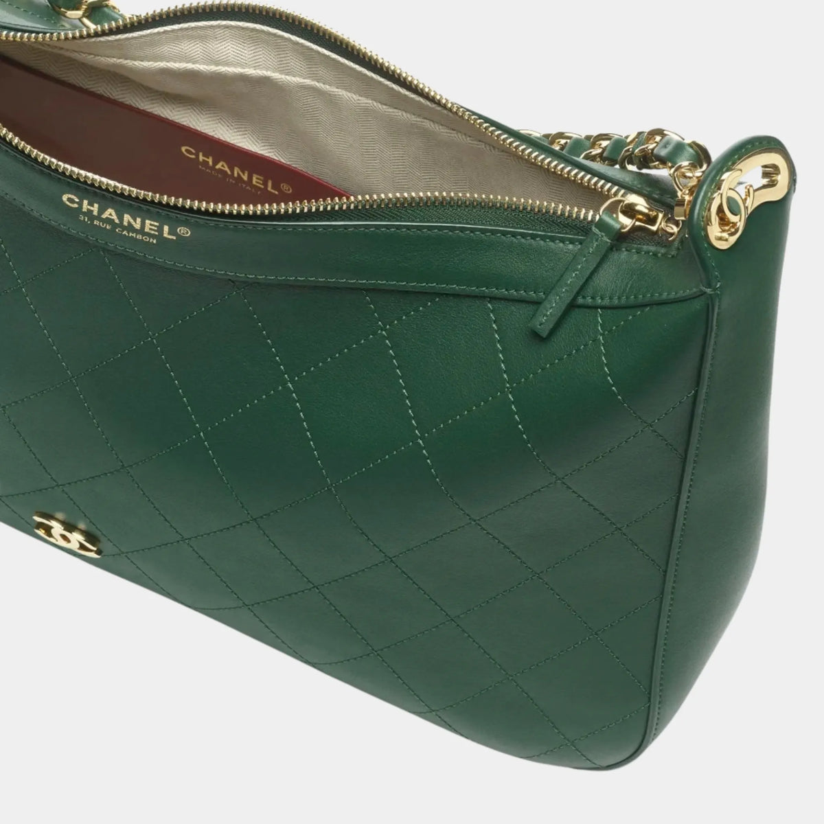 Large hobo Bag Calf &amp; gold-plated metal