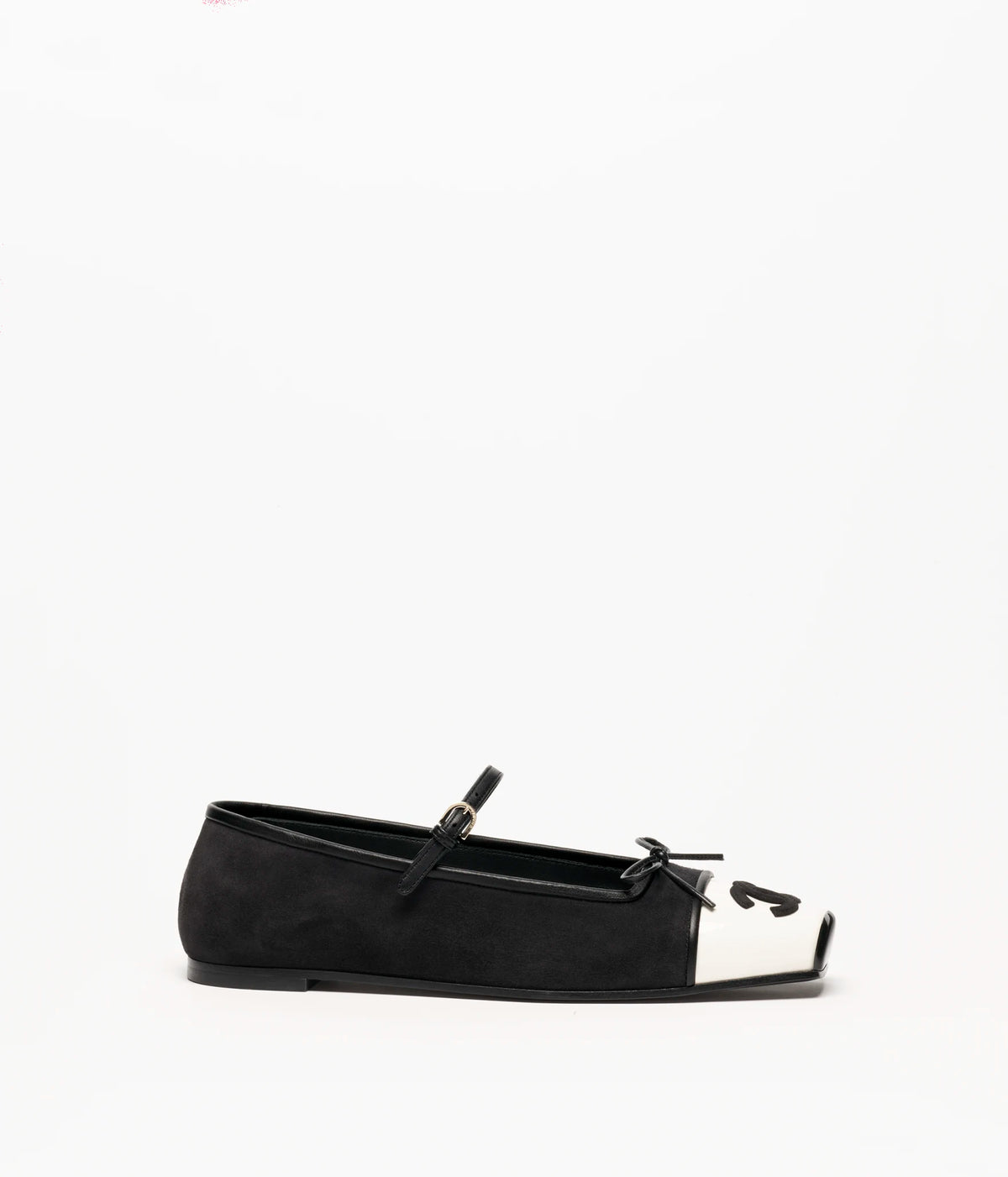Mary Janes Suede Kidskin &amp; Patent Calfskin Black &amp; White