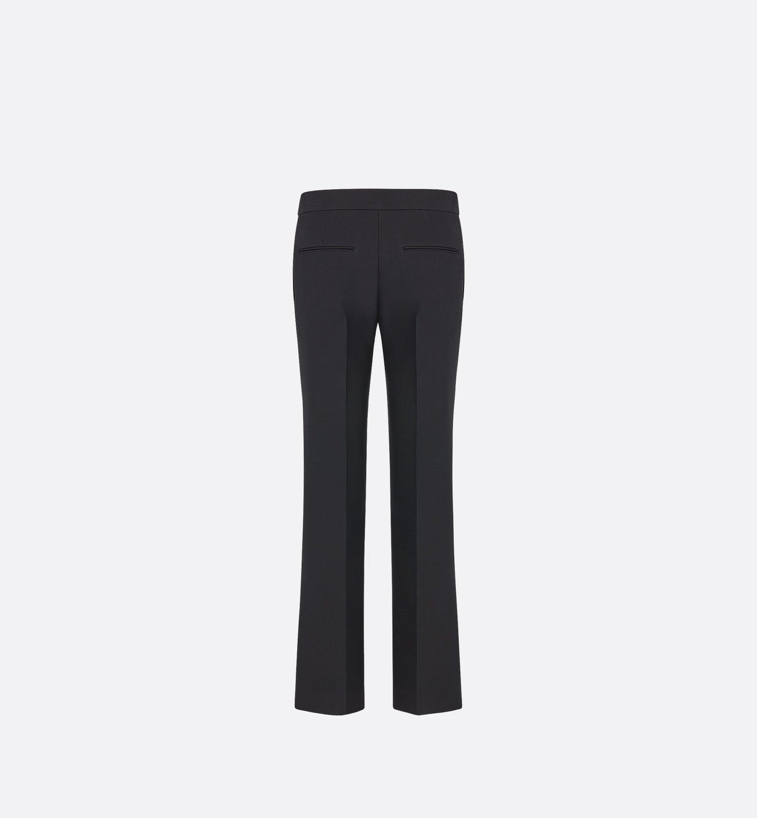 Straight Pants Black Wool And Silk