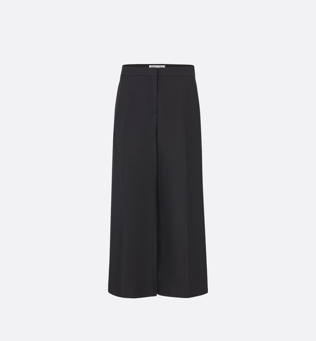 Cropped Pants Black Wool And Silk