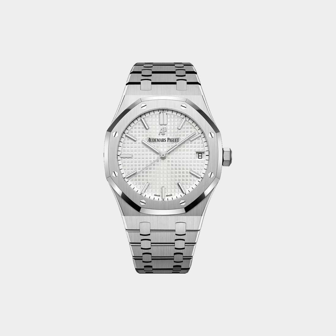 Audemars Piguet Royal Oak Stainless Steel 41Mm Silver Toned Dial Men&