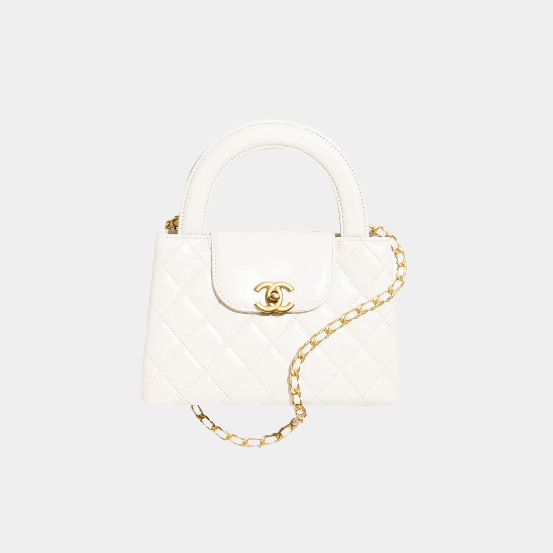 CHANEL SMALL CABAS - WHITE CALFSKIN