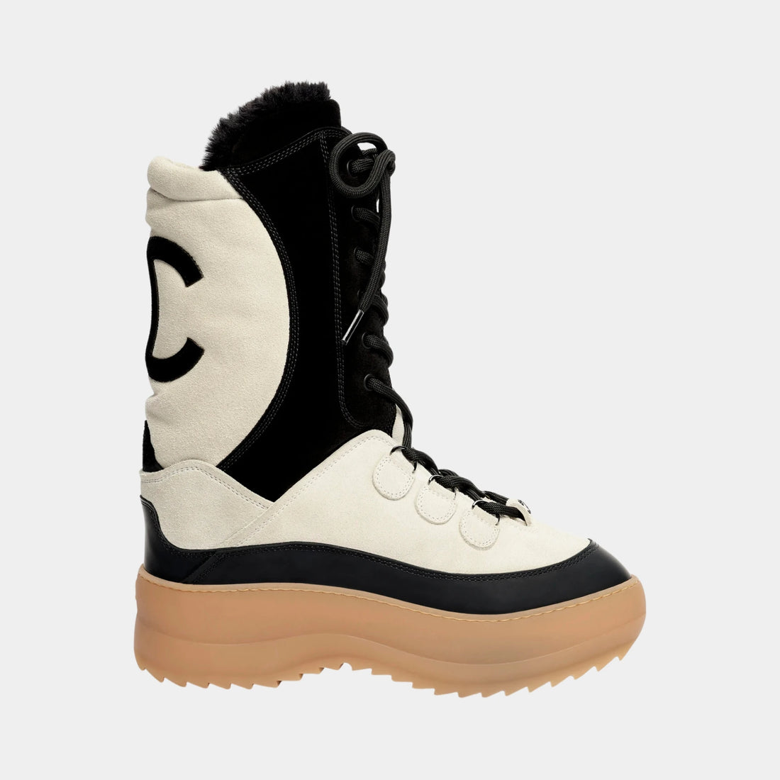 High Boots Suede Calfskin White & Black