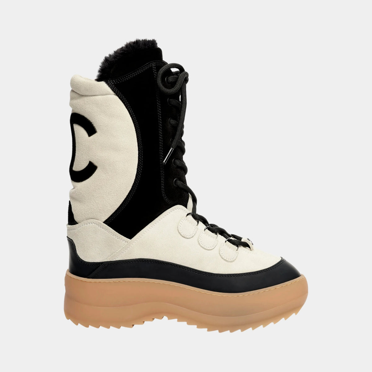High Boots Suede Calfskin White & Black