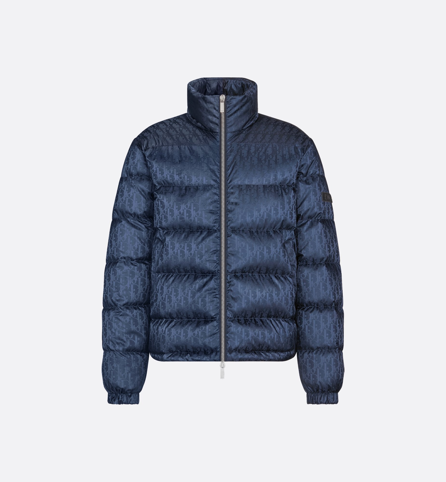 Dior Oblique Down Jacket Navy Blue Technical Jacquard Sands