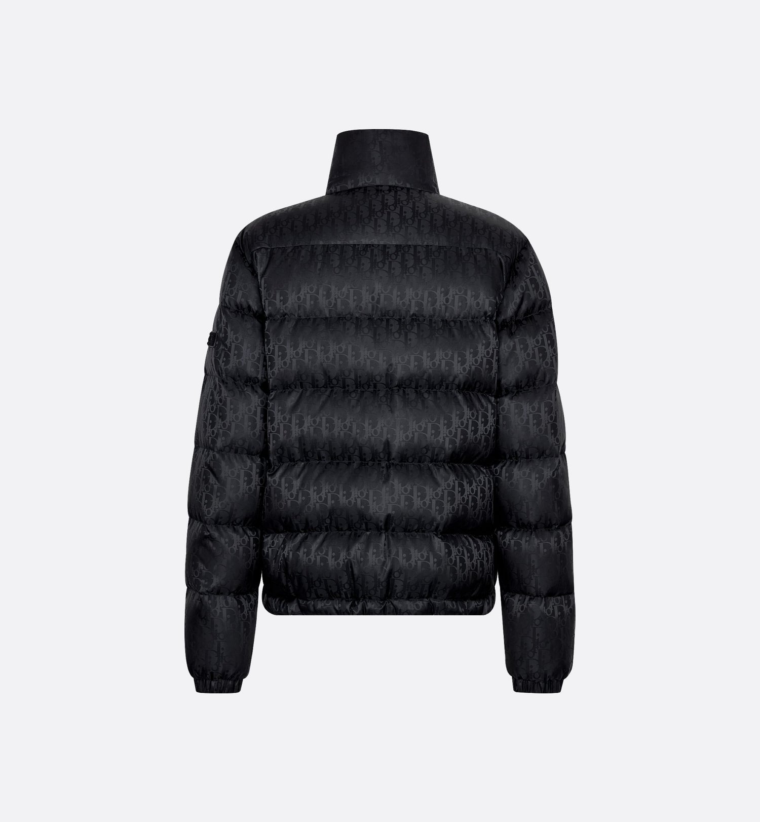 Oblique Down Jacket Black Technical Jacquard