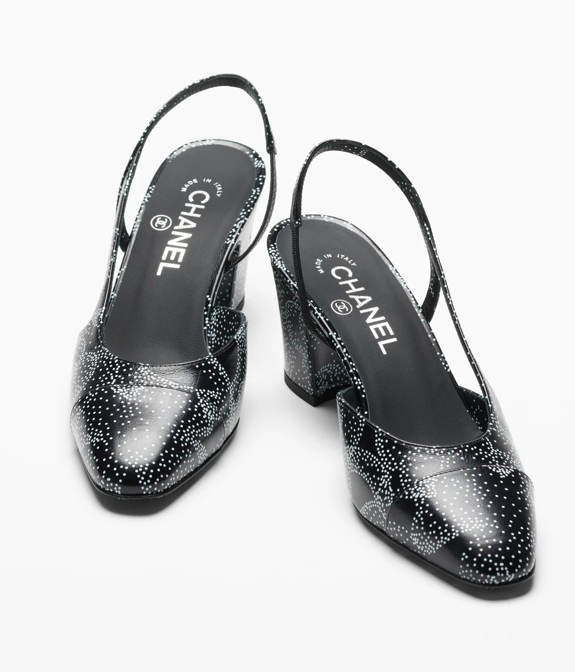 Slingback Printed Calfskin Black and White