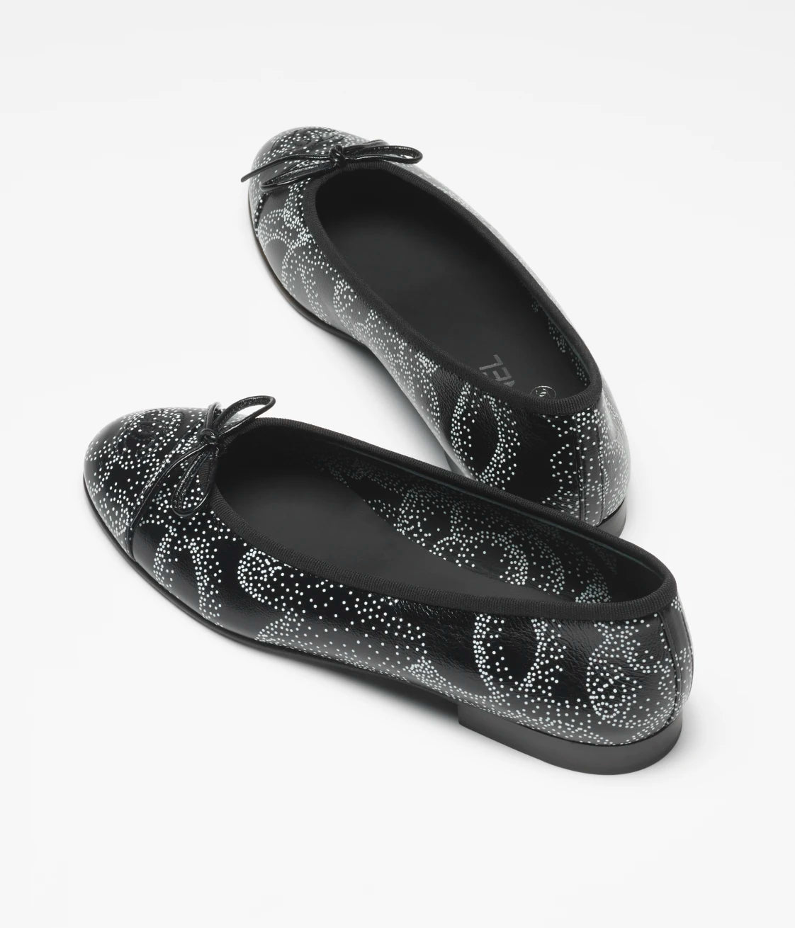 Ballet Flats - Printed Calfskin Black &amp; White