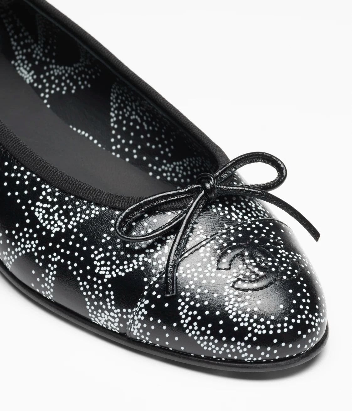 Ballet Flats - Printed Calfskin Black &amp; White