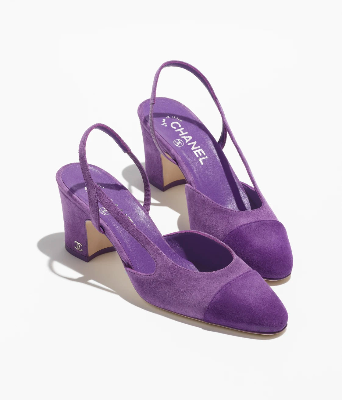 Slingback - Suede Calfskin Purple &amp; Dark Purple