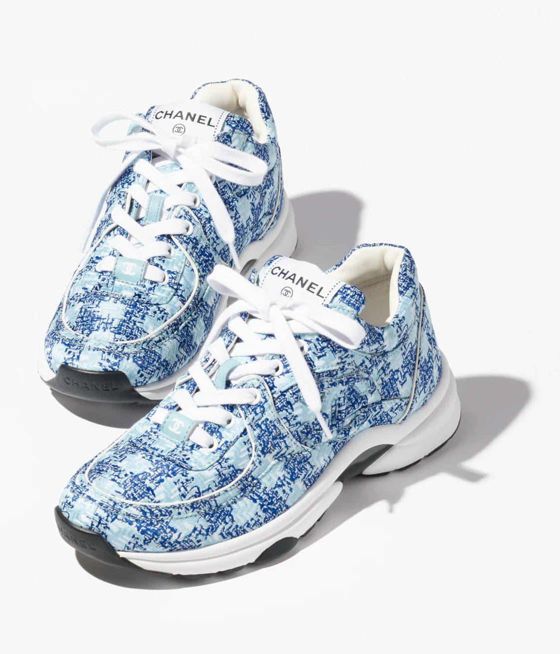 Trainers Fabric Light Blue White and Blue