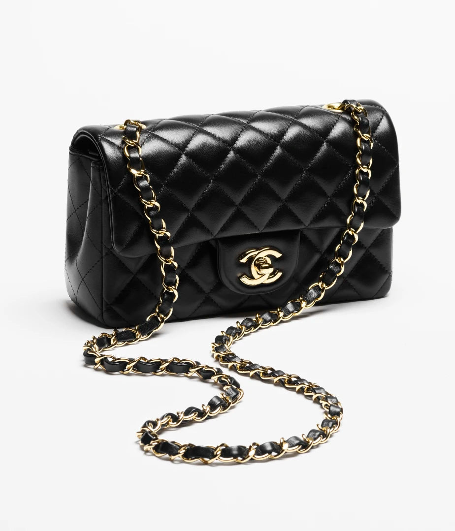 MINI FLAP BAG - LAMBSKIN BLACK