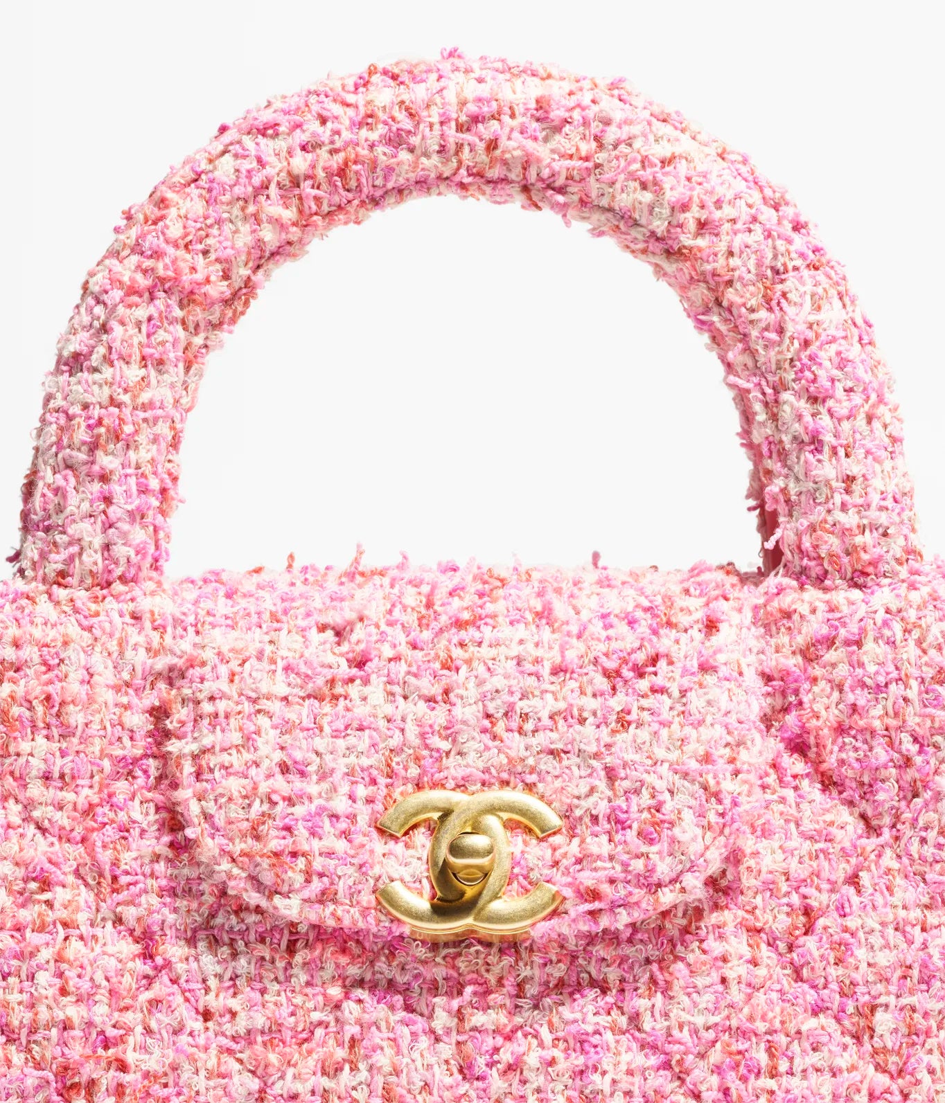 CHANEL SMALL CABAS - PINK &amp; ECRU TWEED COTTON