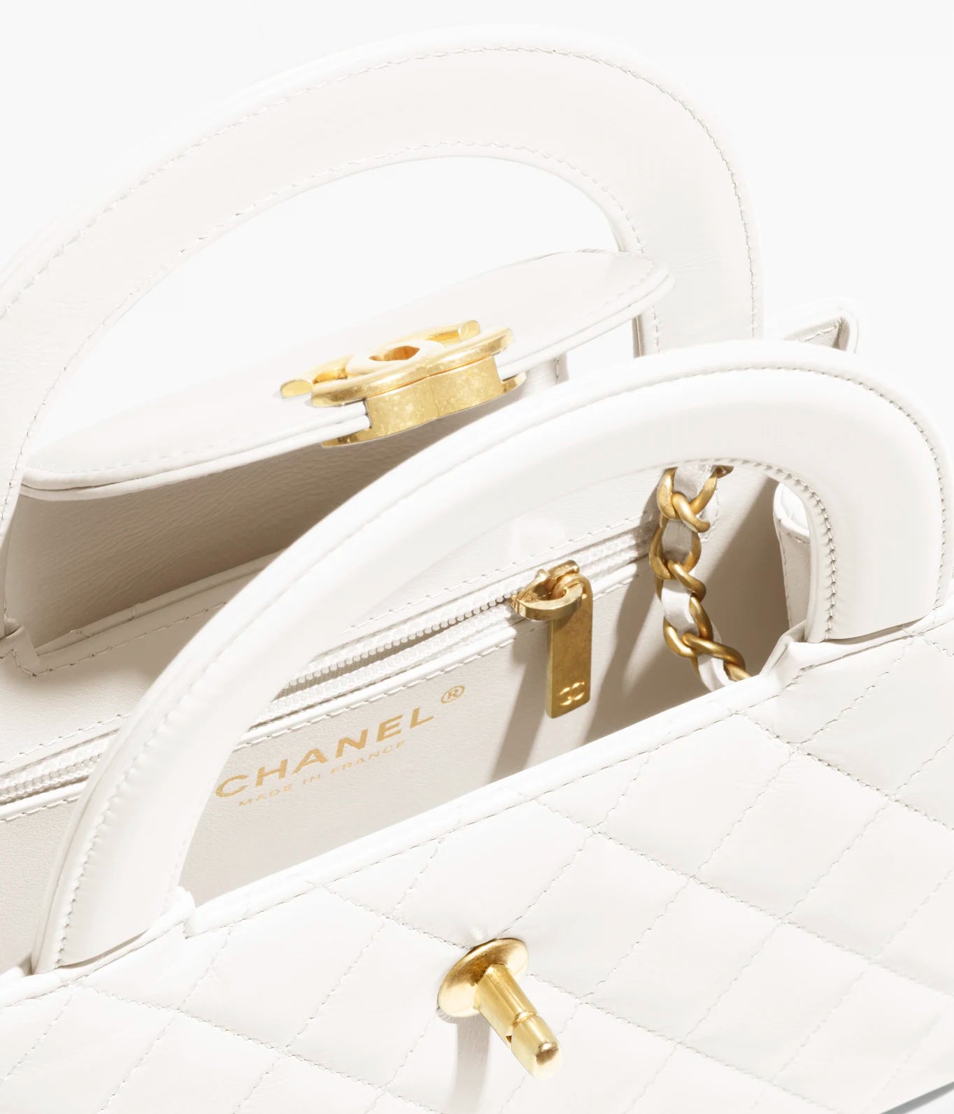 Small Cabas White Calfskin