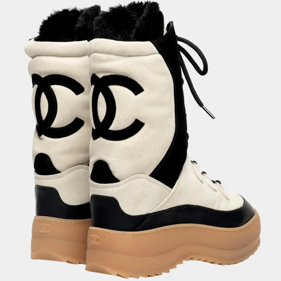 High Boots Suede Calfskin White & Black
