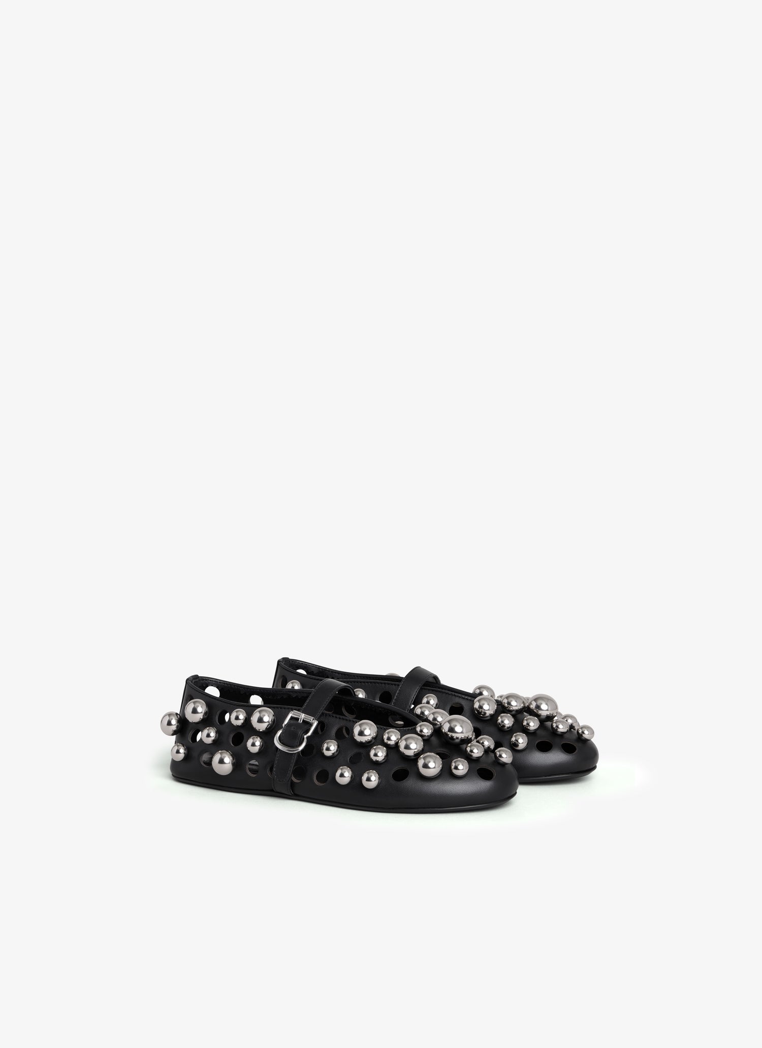 Ballet Flats With Spheres On Lambskin