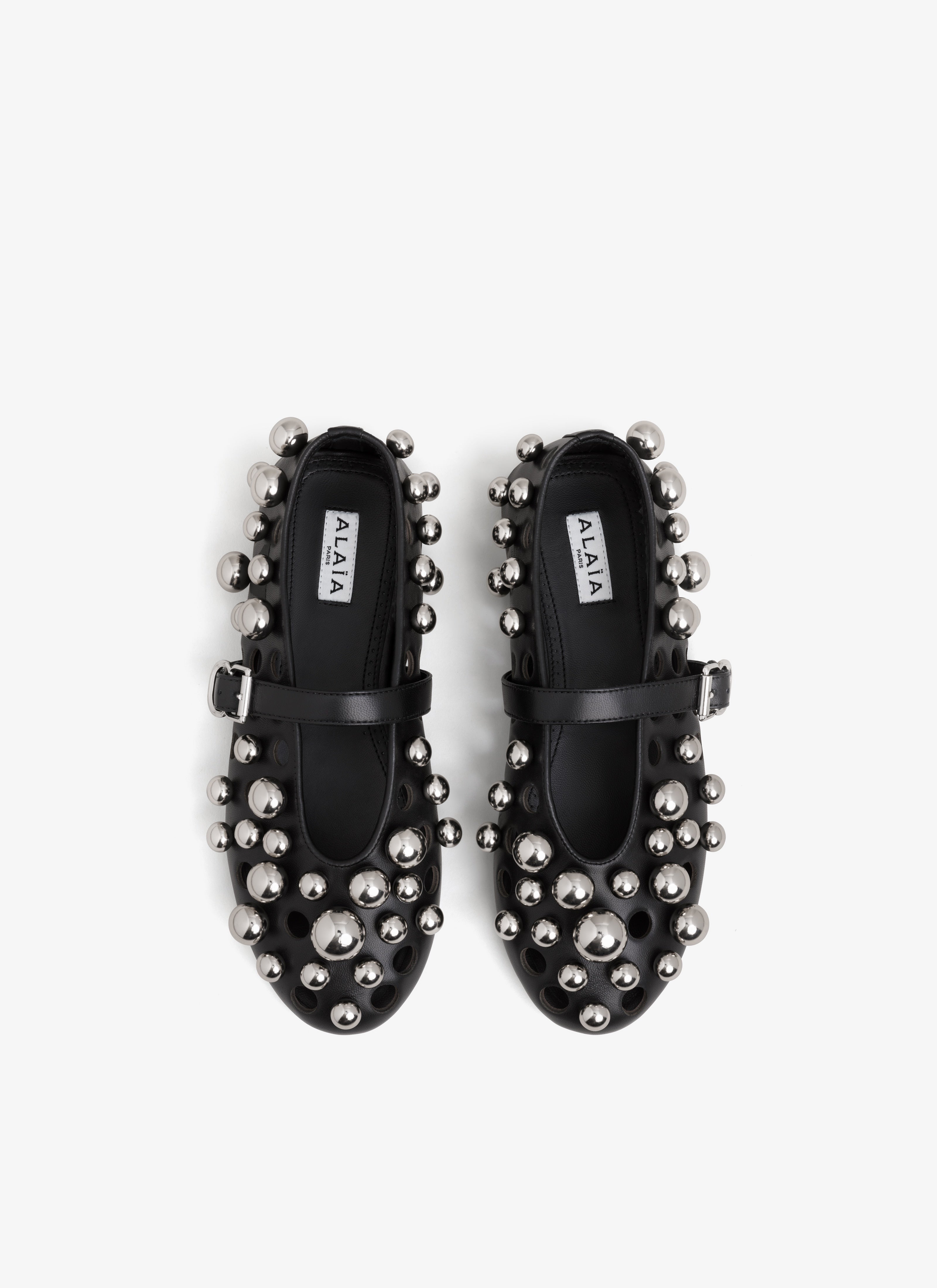 Ballet Flats With Spheres On Lambskin