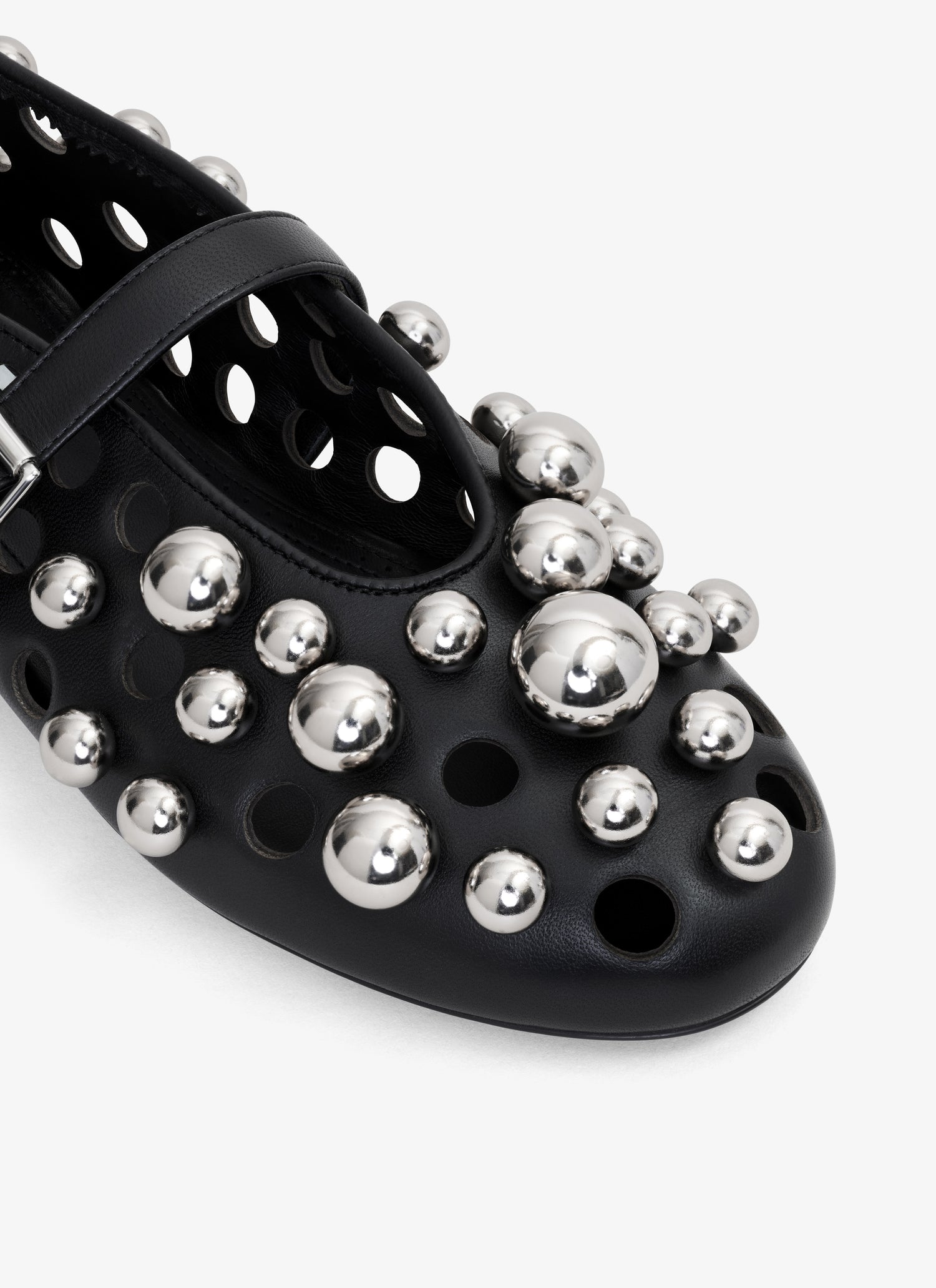 Ballet Flats With Spheres On Lambskin