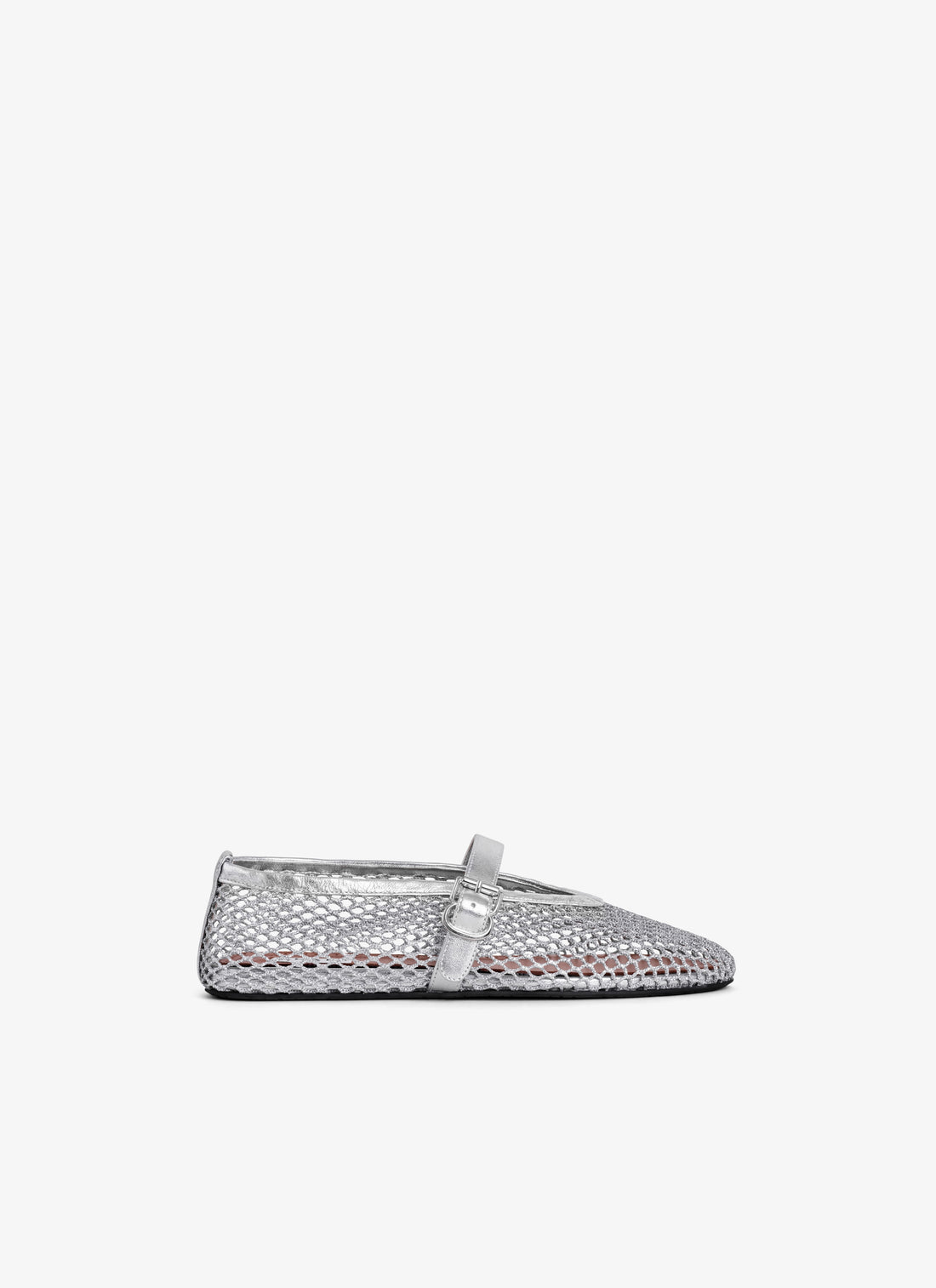 Ballet Flats In Laminated Fishnet