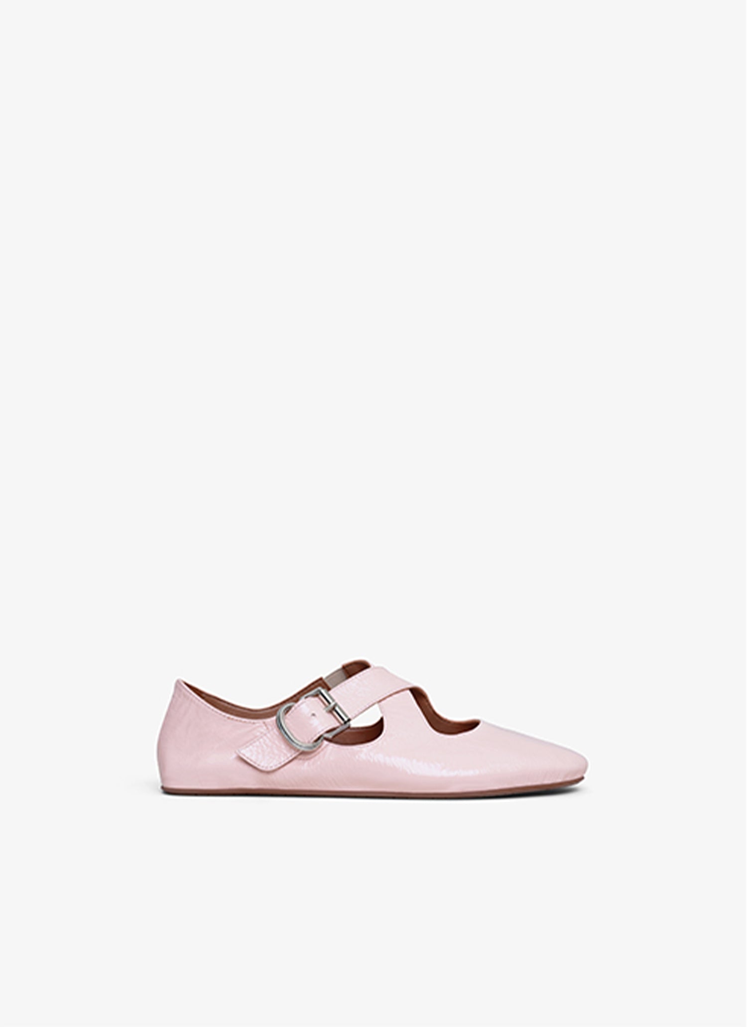 Criss Cross Ballet Flats In Patent Calfskin